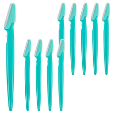 AHOYE 修眉刀/刮鬍刀/修容刀/除毛刀 通用款 綠色 - 多功能美容修容工具, 10支