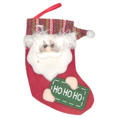 拿英文牌聖誕襪, 老公公 紅色, 1個