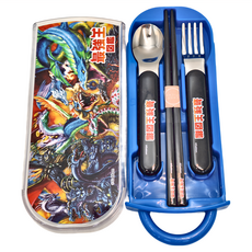 Skater 最強王者3合1餐具組 652561, 筷子 + 湯匙 + 叉子 + 外盒, 黑色, 1組