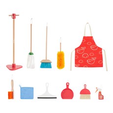 teamson kids 木質清潔組 玩具, 木製, 1組