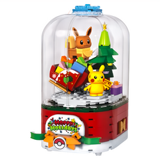 KEEPPLEY 寶可夢亞洲（Pokémon Asia）造型組合玩具 K20211, 寶可夢歡樂聖誕音樂盒, 1個