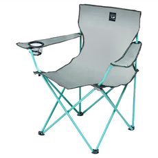 戶外露營扶手折疊椅 合金鋼+聚酯纖維+尼龍 展開尺寸45x50x80cm 收納尺寸14x14x85cm 重量約2.2kg 承重約100kg, 印花 灰色, 1個