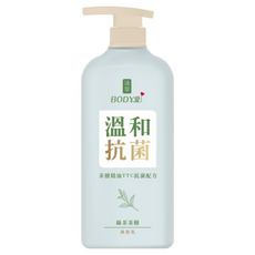 澡享 BODY愛 抗菌沐浴乳 綠茶茶樹 茶樹精華 清新香氣 有效洗淨 保濕彈潤, 900g, 1瓶