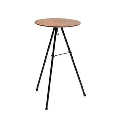 日月鉄工所 藍月圓桌高款 原木色