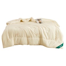 LoveCity 寢城之戀 Crocodile 羊絨針織抗菌發熱保暖冬被 2.5kg, 米白色