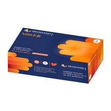 MEDIHAND 美恆 NBR鑽石紋手套 極厚款 100個 L 橘色 - 全掌止滑耐磨, 1盒