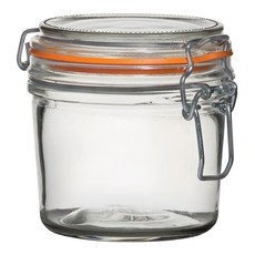 utopia 扣式玻璃密封罐 橘色 350ml, 密封保鮮，廚房收納好幫手, 1個