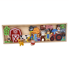 BeginAgain 木質拼圖 農場動物 Set, 適合年齡: 2歲以上, 1組