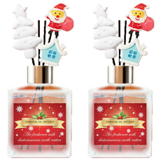 QiMart MIT冬季限定聖誕繽紛款法國精油珪藻土擴香瓶 200ml, 蜜糖果園, 2瓶