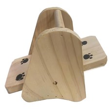 Canary 打情罵俏原木翹翹板 貓咪玩具 天然木材 穩固安全 增進互動, 原木色, 1個