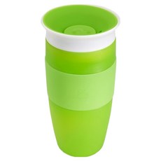 munchkin 滿趣健 360度防漏杯 414ml, 美國牙醫推薦 幫助口腔發育, 防滑層, 不含BPA, 綠色, 1個