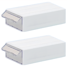 小麥購物 抽屜收納盒 248g, 2個, 白色