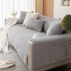 可水洗乳膠柔軟沙發墊 三人 1入, 三人(180 x 70cm), 淺灰色