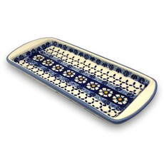 Wiza 波蘭陶 藍洋甘菊系列 長托盤, 1個, 混和顏色