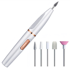 AHOYE 電動美甲打磨器 附5個打磨頭, 無線便攜, 四檔調速, 多功能美甲工具, 1台, 單一顏色