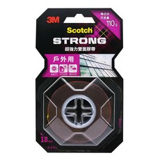 3M Scotch 超強力雙面膠帶 戶外用 V1808N 18mm x 1.5m, 紅色, 1捲