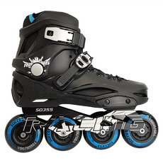 SUCCESS 成功 成人平花直排鞋, 新式巴扣設計, PP耐衝擊硬鞋殼, 鋁擠型底座, APEC-7碳鋼培林, 85A高彈跳PU輪, 黑色, 39(23.5cm), 1雙