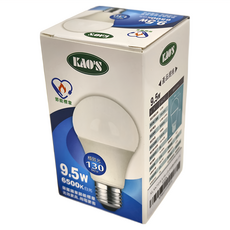 KAO'S 高氏 LED 節能燈泡 9.5W 1235 lm E27燈帽, 白光(6500K), 1個