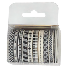 CANDY POETRY 糖詩 德德小品集 和紙膠帶 5mm x 2m 10個, 黑色 + 白色, 1盒