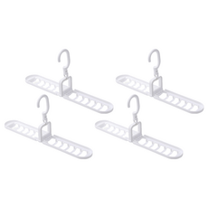 360度旋轉12孔魔術折疊衣架 出差、旅行、露營都好用 ABS材質, 白色, 4個