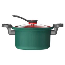 德利生活 微壓力鍋 直壁深型燉鍋 瓦斯爐/電磁爐通用, 3.5L, 綠色, 1個