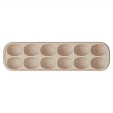 MOYUUM 雙層密封白金矽膠副食品分裝盒 12格, 奶油杏, 20ml, 1個