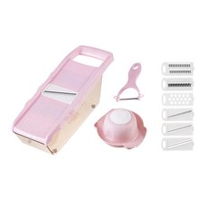 VILIVIN多功能刨絲器刀片6件組 (110 x 105 x 325mm) 粉色，輕鬆切絲切片，廚房料理好幫手, 1組