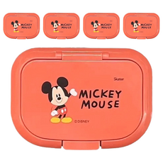 Skater 銀離子濕紙巾蓋 10.8 x 7.8 x 1.4cm, 米奇 紅色, 5個