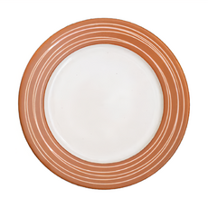 7吋皿 - 日本製 材質: 瓷, 21 x 2cm, 珊瑚朱線, 1個