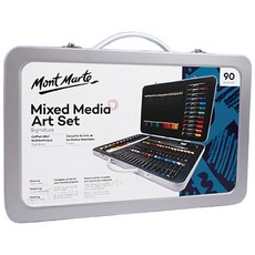 蒙瑪特 繪畫套組 - 含油性粉彩 水彩筆 橡皮擦 彩色筆 壓克力顏料 鉛筆 削鉛筆器 色鉛筆, 90件, 1盒