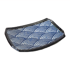 青海波9吋長皿-日本製 陶瓷長盤, 22 x 15 x 3.3cm, 1個