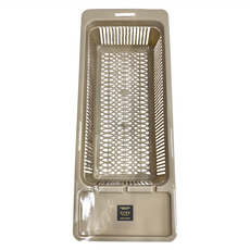 GINII 基尼 流理臺餐具濾水籃, MIT台灣設計製造, 尺寸L52.8xW20xH8cm, 可可棕, 1個