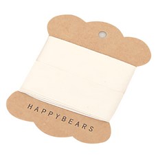 HAPPY BEARS Natural標籤用棉質膠帶 25mm, 米白色, 3個