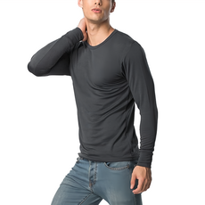 MI MI LEO 台灣製 厚刷毛保暖衣, 深灰色