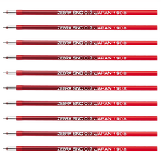 ZEBRA BLEN防震舒寫原子筆筆芯 RSNC7-R 0.7 紅色, 10支