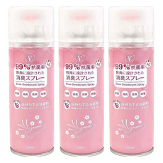 優思居 櫻花香鞋襪除臭噴霧, 99%抗菌, 260ml, 3罐