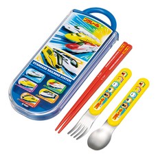 Skater 銀離子兒童餐具三件組, 湯匙 + 叉子 + 筷子 + 收納盒, 新幹線, 1組