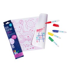 Super Petit 矽膠彩繪餐墊 MINI 附4色彩色筆, 美人魚, 1組