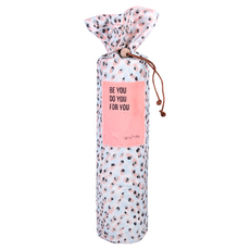 yogiTalki 日本棉布 瑜珈墊收納桶袋 台灣製 69.5 x 18 x 18cm 粉紅豹紋, 1個