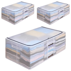 超大防水床底收納箱 90L, 特大(80 x 47 x 24.4cm), 透明, 3個