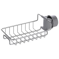 上手家居 不鏽鋼水龍頭置物架, 優質材質堅固耐用 適用直徑1.5-2.7cm, 不鏽鋼原色, 1個