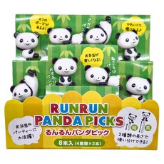 TORUNE 可愛熊貓造型食物叉, 8個, 1盒