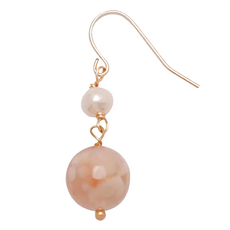 RADIANT STAR 璀璨之星 花季紛飛櫻花粉瑪瑙珍珠垂墜耳環 KTL688