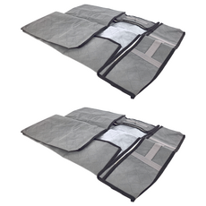 TAILI 太力 牛津布床底收納袋 防潮衣物整理箱 床底置物箱 270g, 灰色, 2個