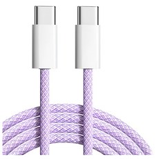 type-c-type-c PD彩色編織快充傳輸線 60W 2條, 1m, 紫色, 1組
