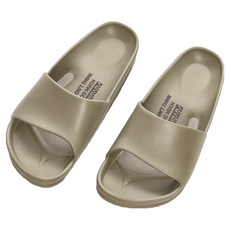 FUN PLUS 流線活力室外拖鞋, 特殊防滑紋路, 加高邊緣, 防撞趾設計, 完整包覆腳跟, 橄欖軍綠, 290mm