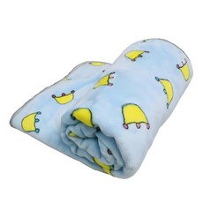 法蘭絨寵物毛毯 卡通皇冠, 藍色, 1個