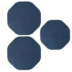 incoc 電磁爐保護墊 大型2入+小型1入 矽膠材質, 海軍藍色, 1個