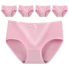 蝴蝶結內褲 e023 5件, 粉