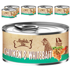 Absolute Bites AB饗食無穀低敏罐, 雞肉 + 銀魚, 80g, 6罐